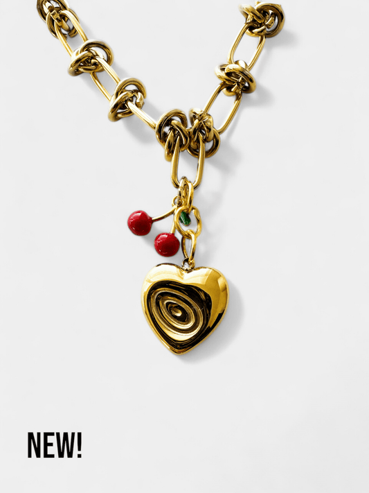 Cherry On The Heart - Charm Necklace - Vicky&Nico