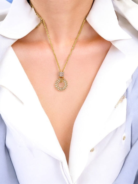 Gold Luxe Circle Necklace - Vicky&Nico