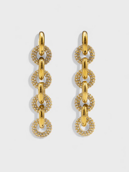 Metallique Harmony Drop Earrings - Gold - Vicky&Nico