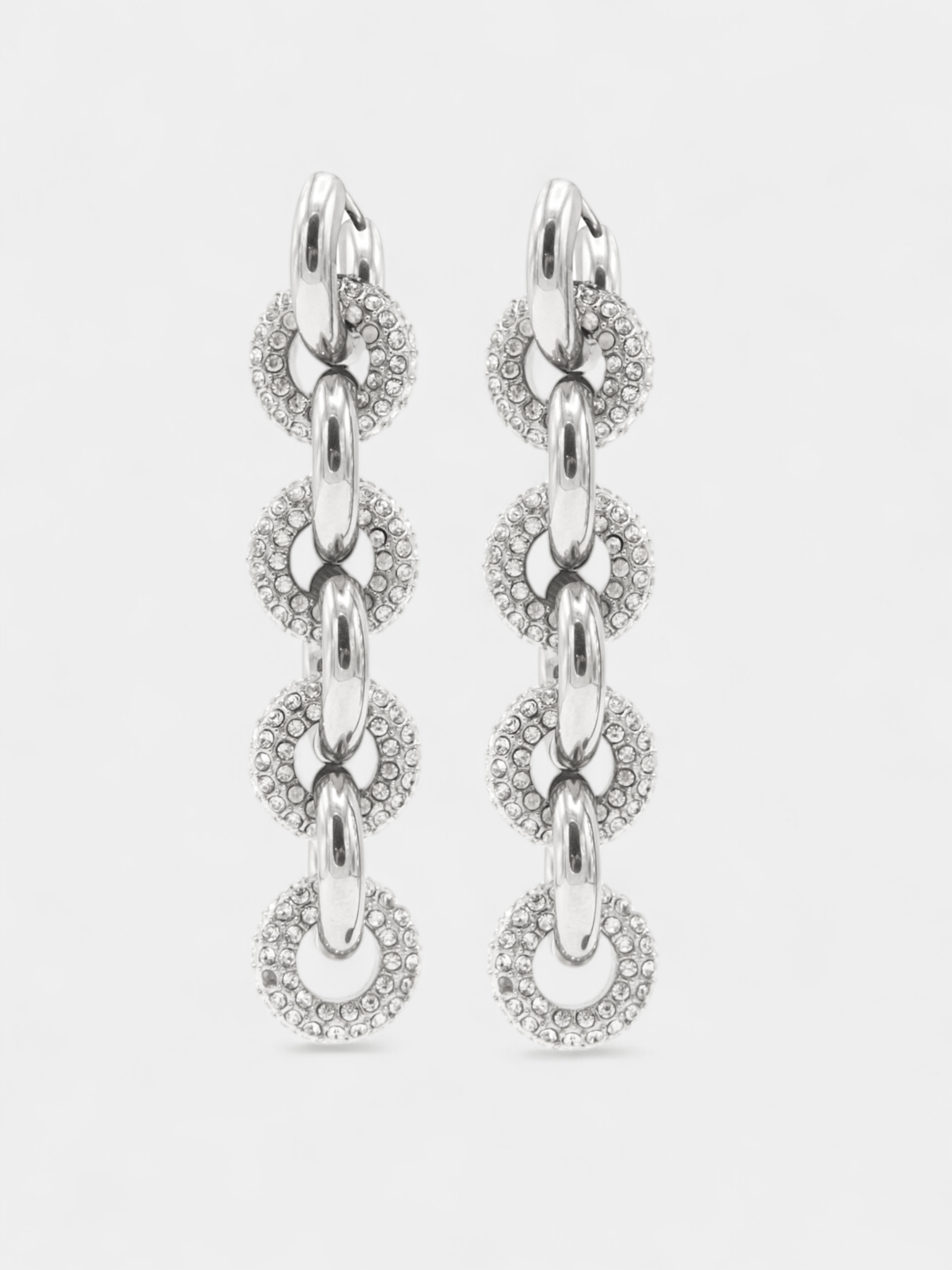 Metallique Harmony Drop Earrings - Silver - Vicky&Nico