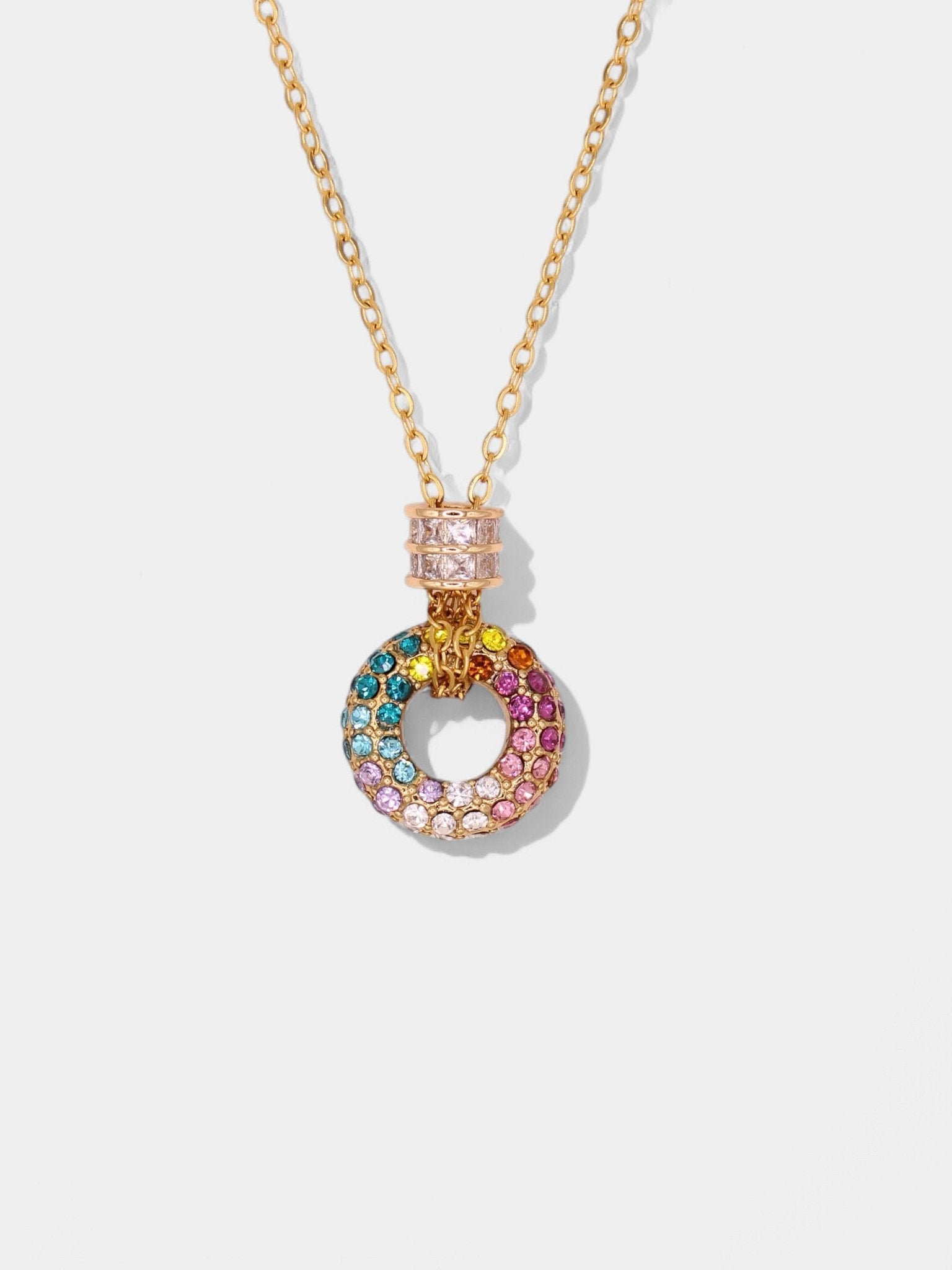 Multicolor Luxe Circle Necklace - Vicky&Nico