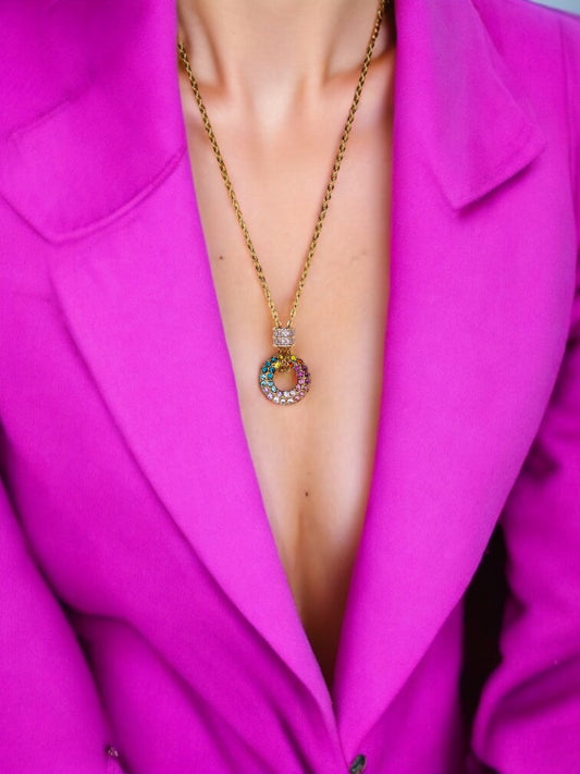 Multicolor Luxe Circle Necklace - Vicky&Nico
