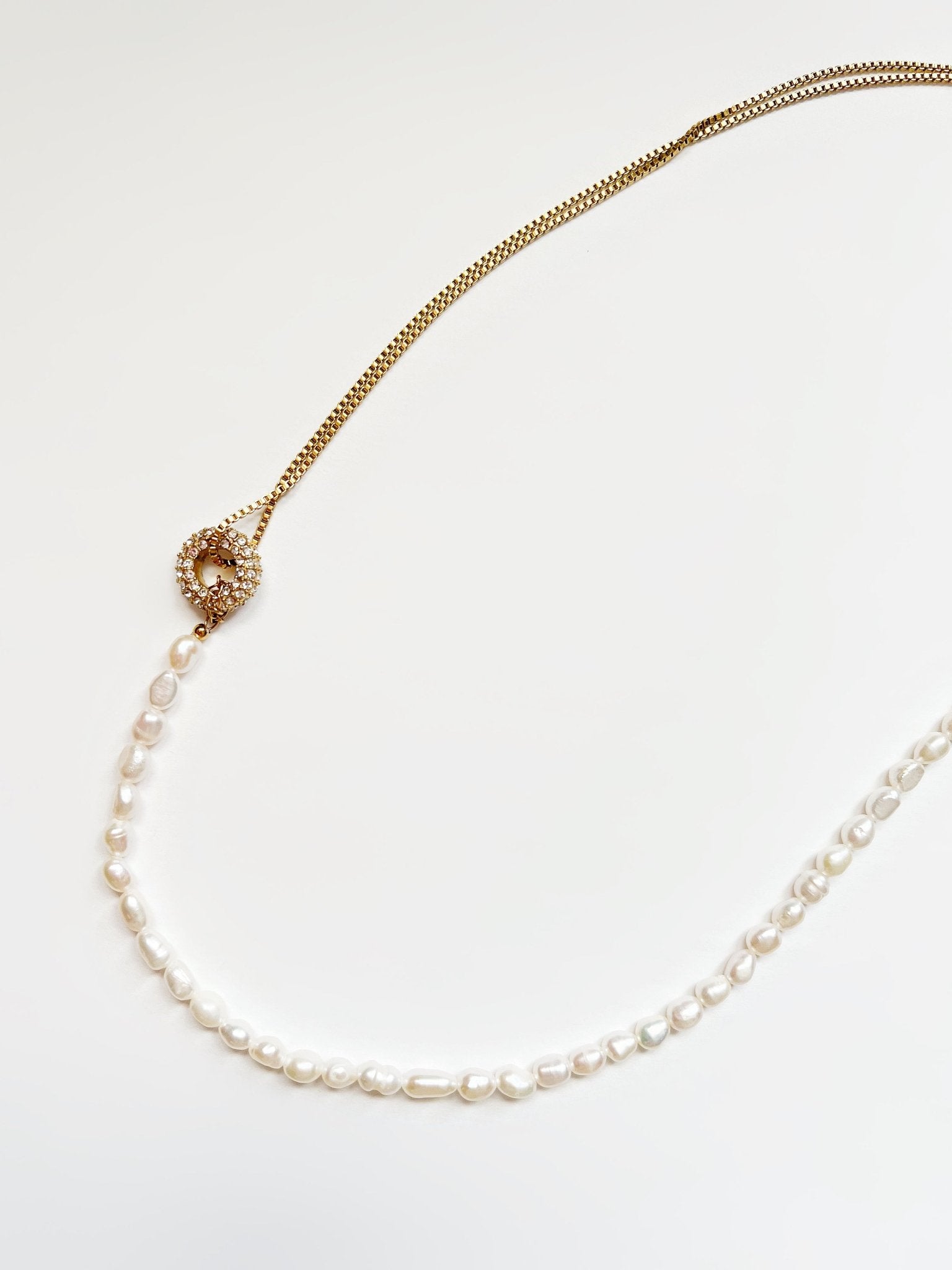 Pearl 18K Gold Sphere Necklace - Vicky&Nico