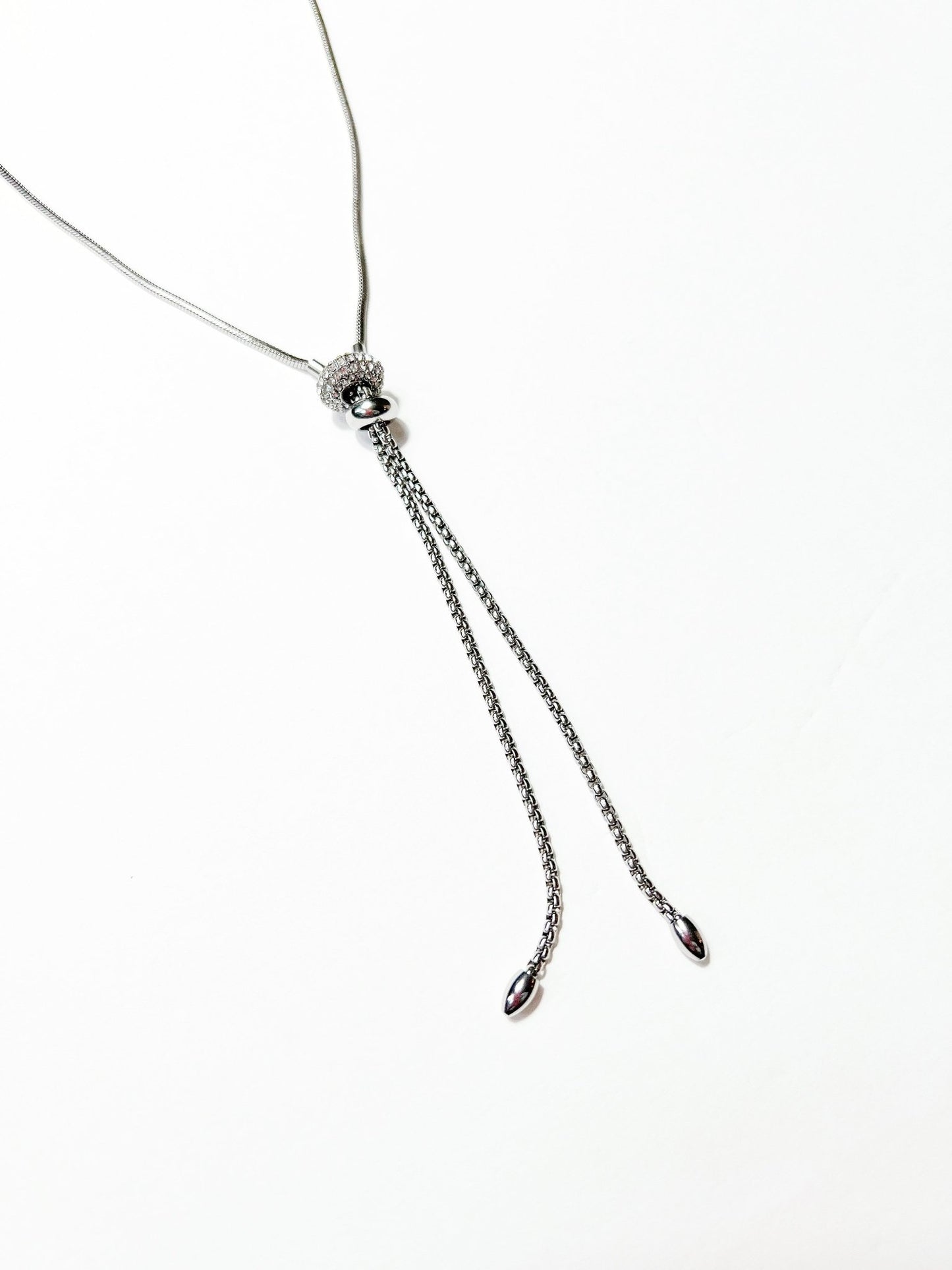 Sphere Bolo Necklace - Silver - Vicky&Nico