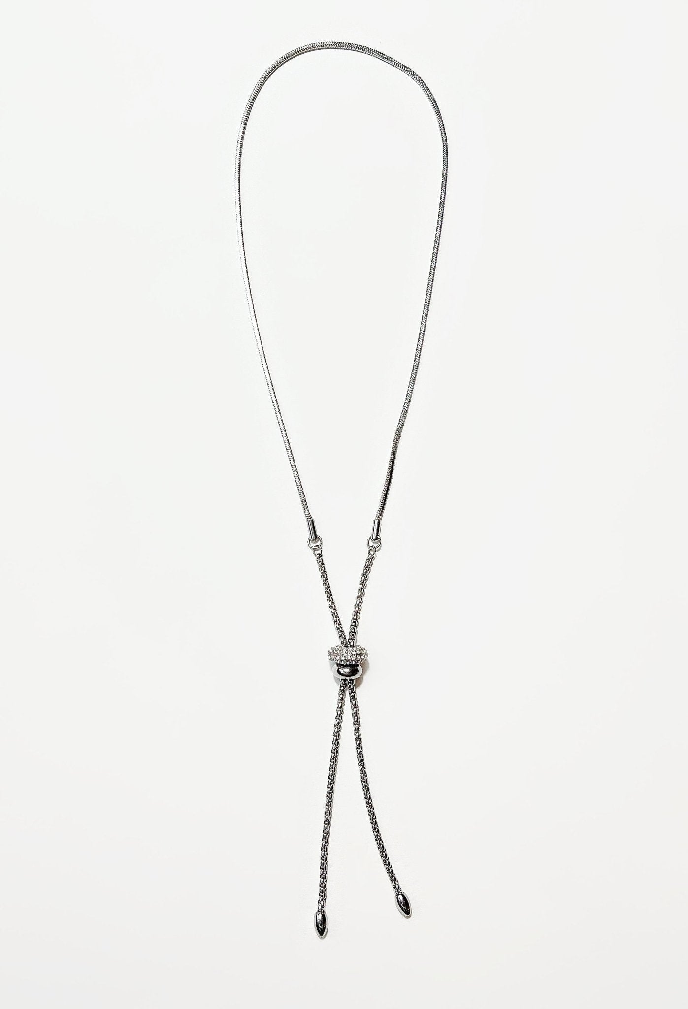 Sphere Bolo Necklace - Silver - Vicky&Nico