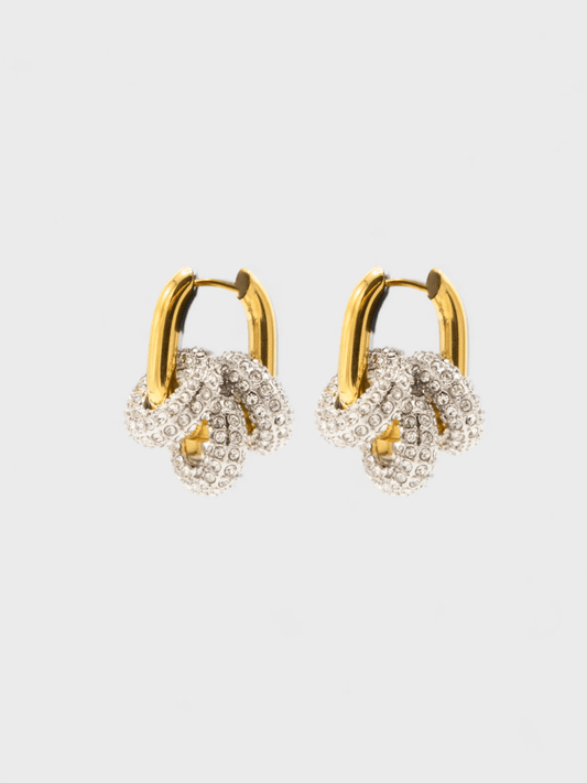 Square Harmony Trio Earrings - Gold/Silver - Vicky&Nico