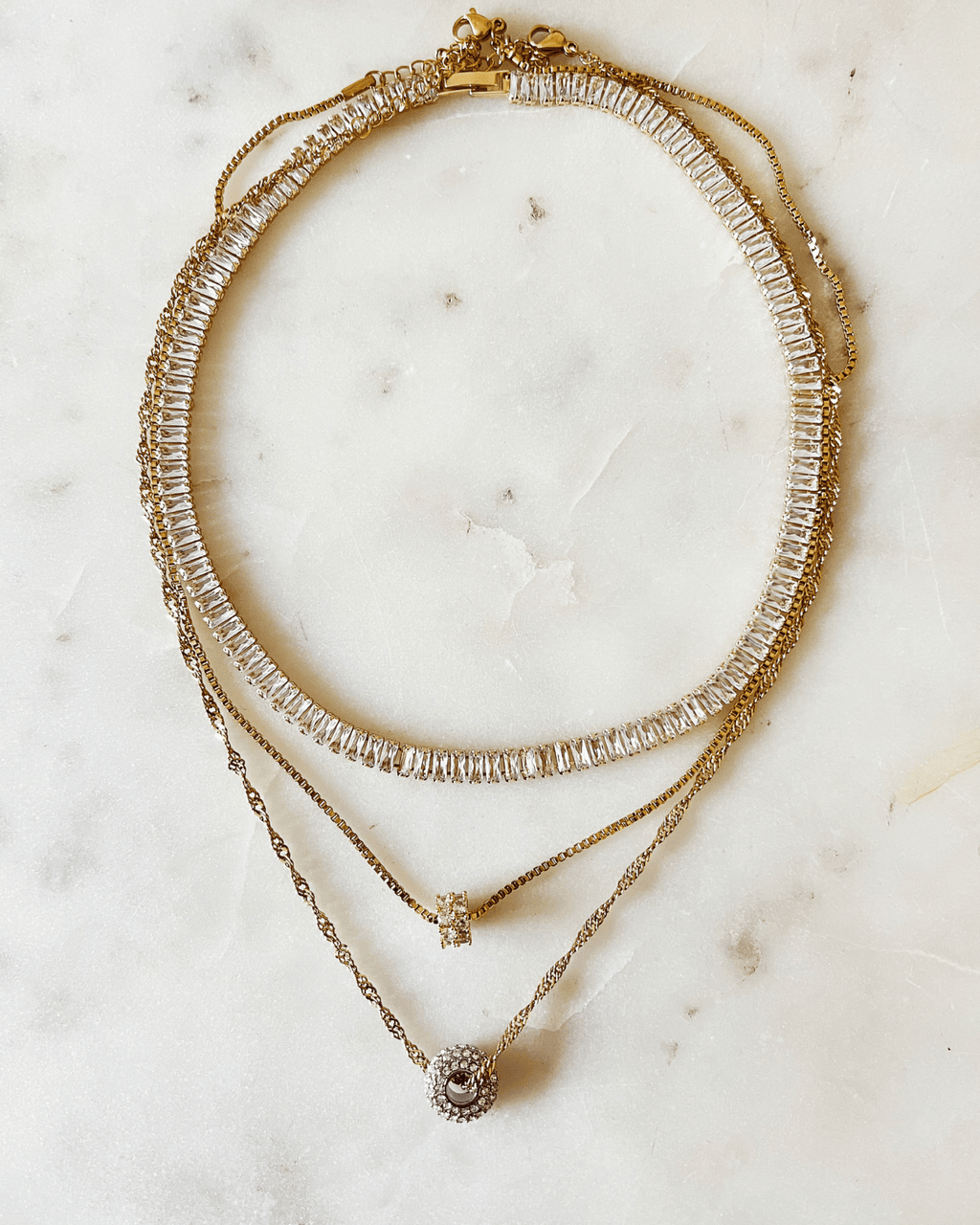 Tennis Layered Necklace Set - Vicky&Nico