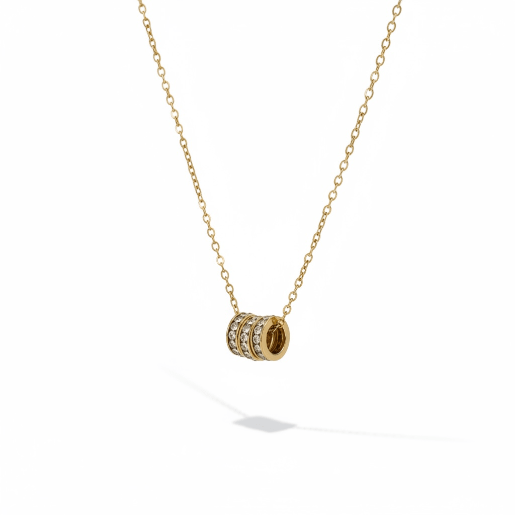 Triple Pavé Ring Necklace - Vicky&Nico