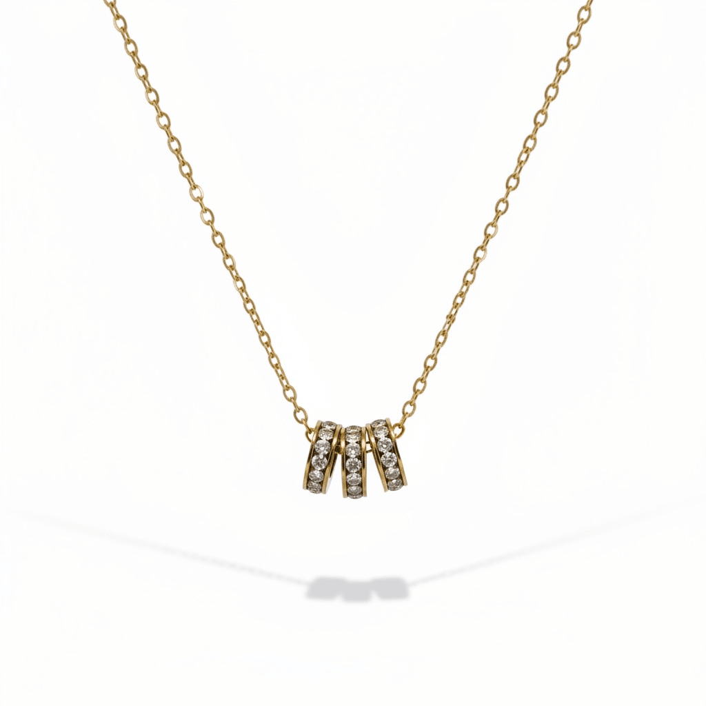 Triple Pavé Ring Necklace - Vicky&Nico