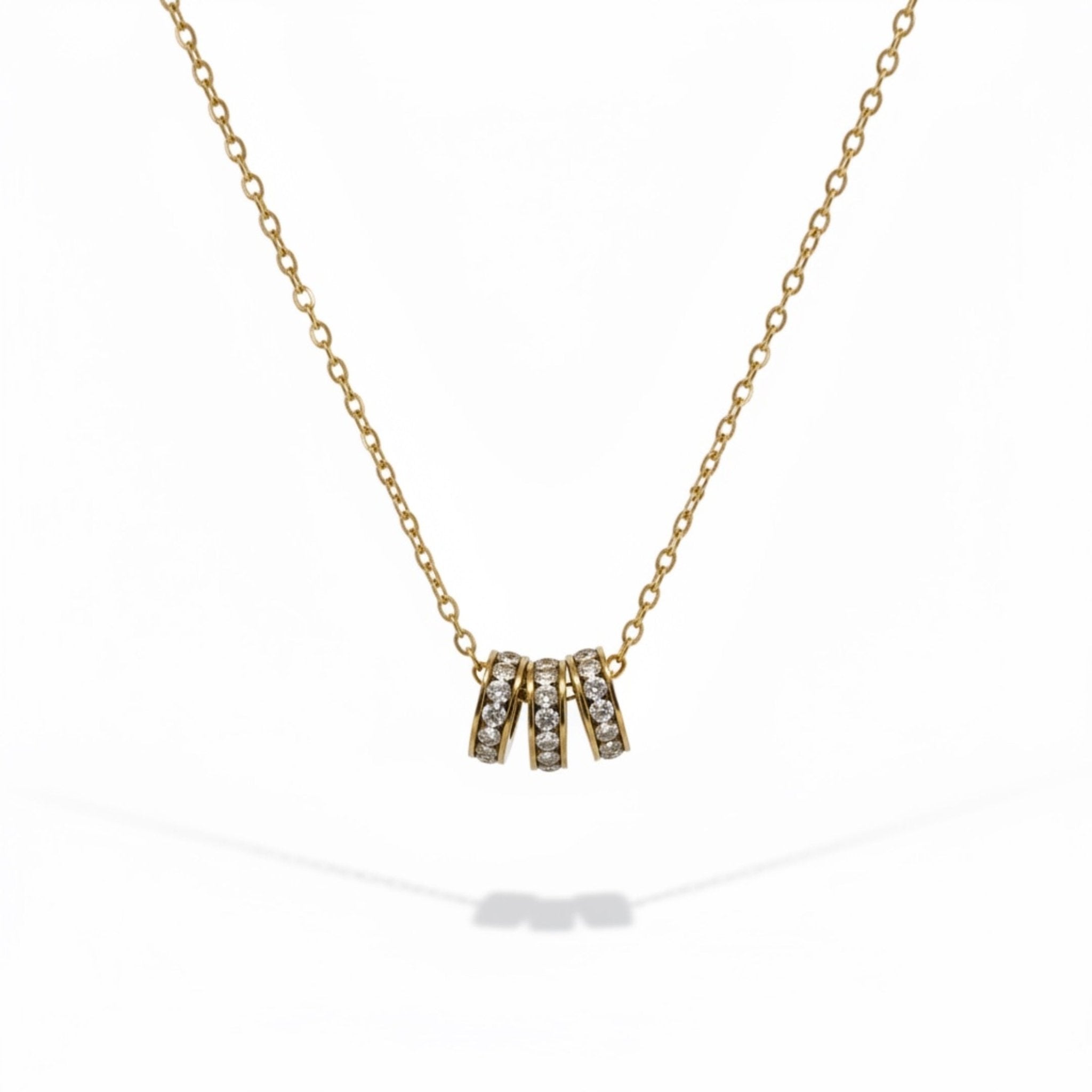 Triple Pavé Ring Necklace - Vicky&Nico