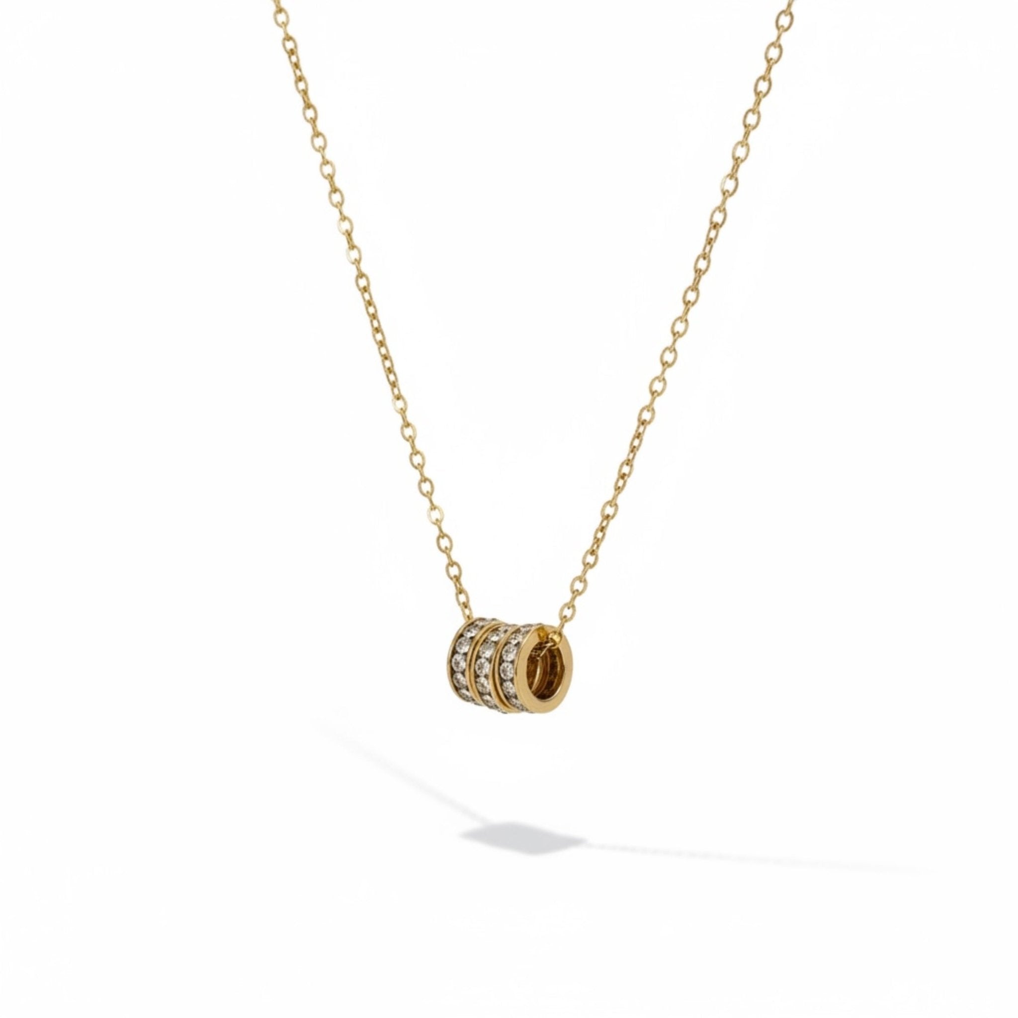 Triple Pavé Ring Necklace - Vicky&Nico