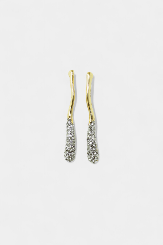 Two Tone Ala Drop Earrings - Vicky&Nico