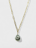 Two Tone Oval Pendant Necklace - Vicky&Nico