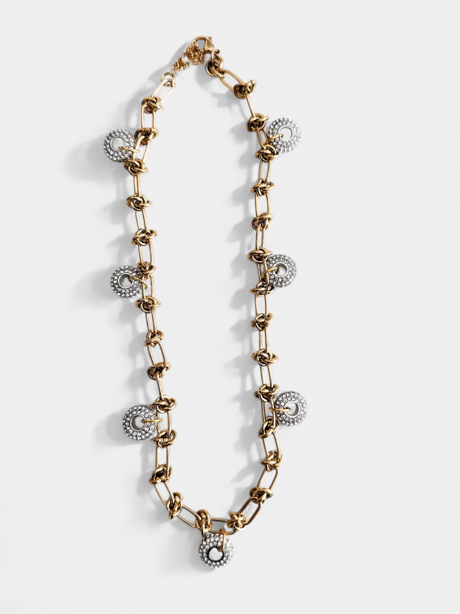 Two Tone Sphere Charms Necklace - Vicky&Nico