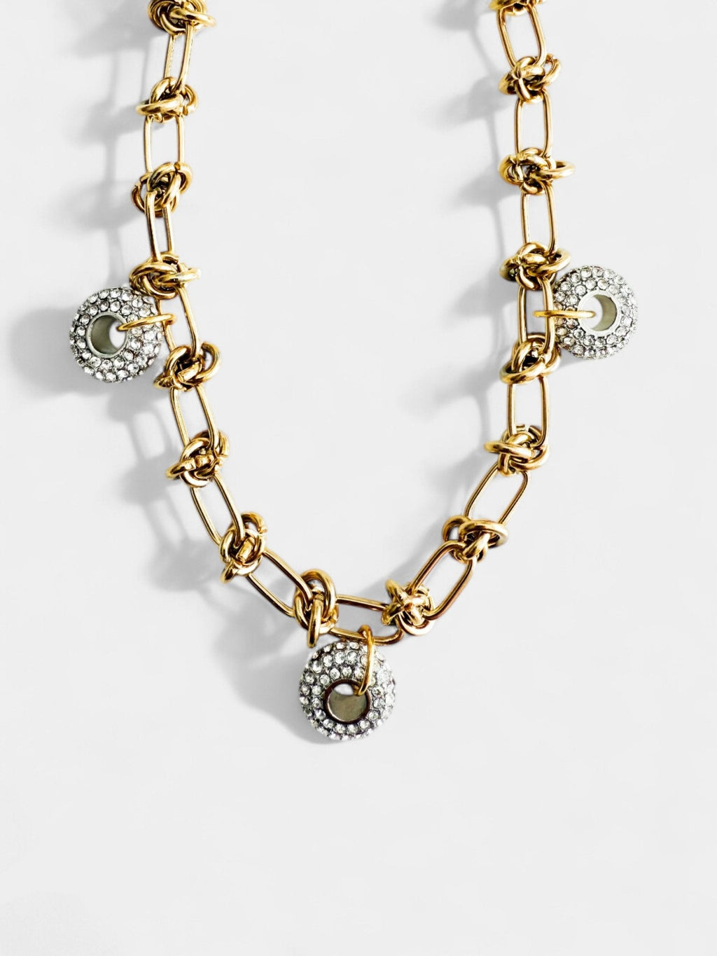 Two Tone Sphere Charms Necklace - Vicky&Nico