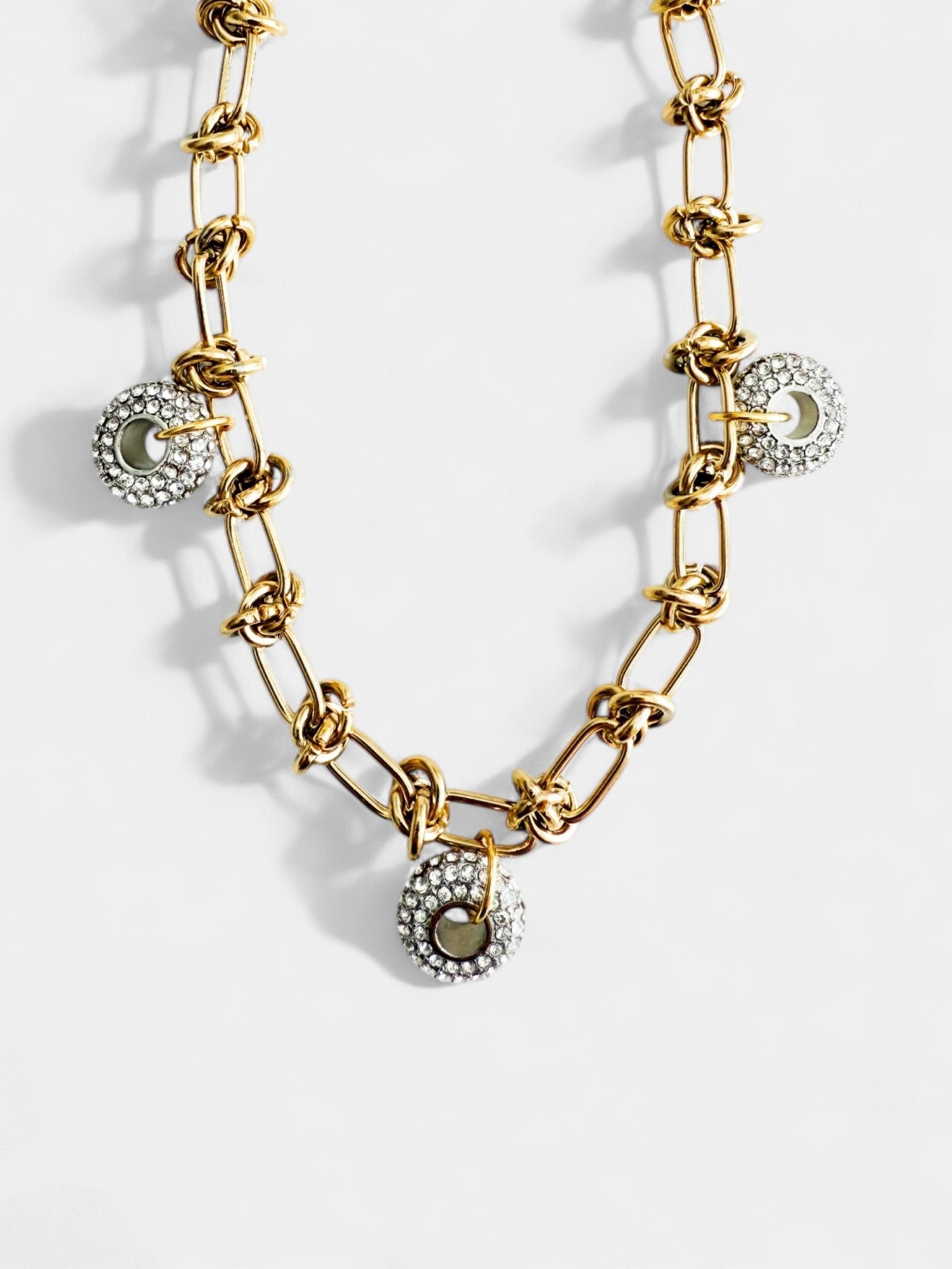 Two Tone Sphere Charms Necklace - Vicky&Nico