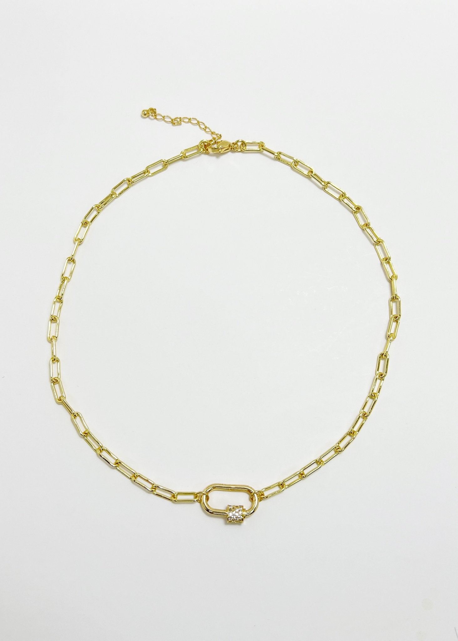 petit moments Carabiner Necklace in Gold