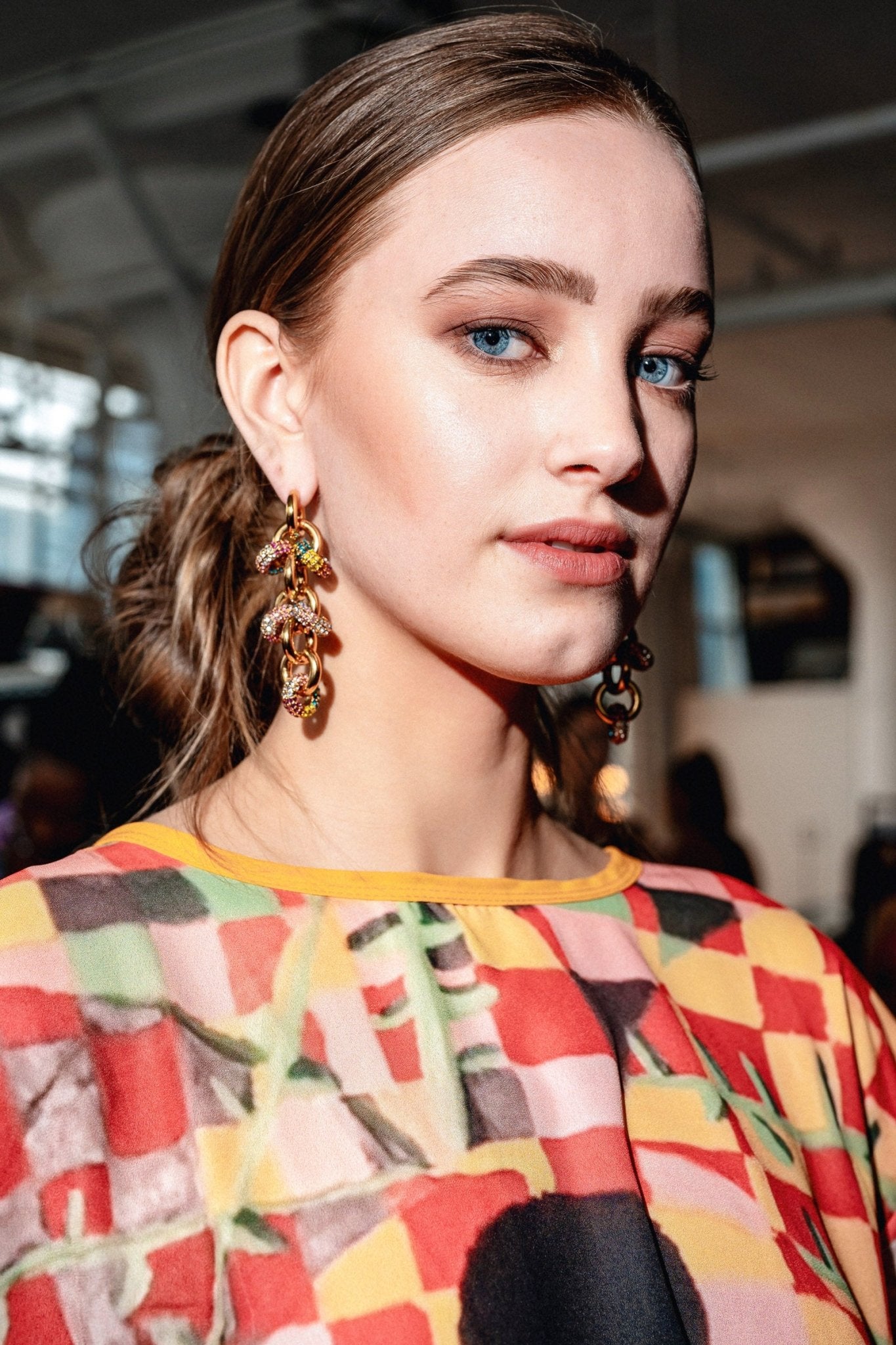 Metallique Harmony Chandelier Earrings - Multicolor - Vicky&Nico