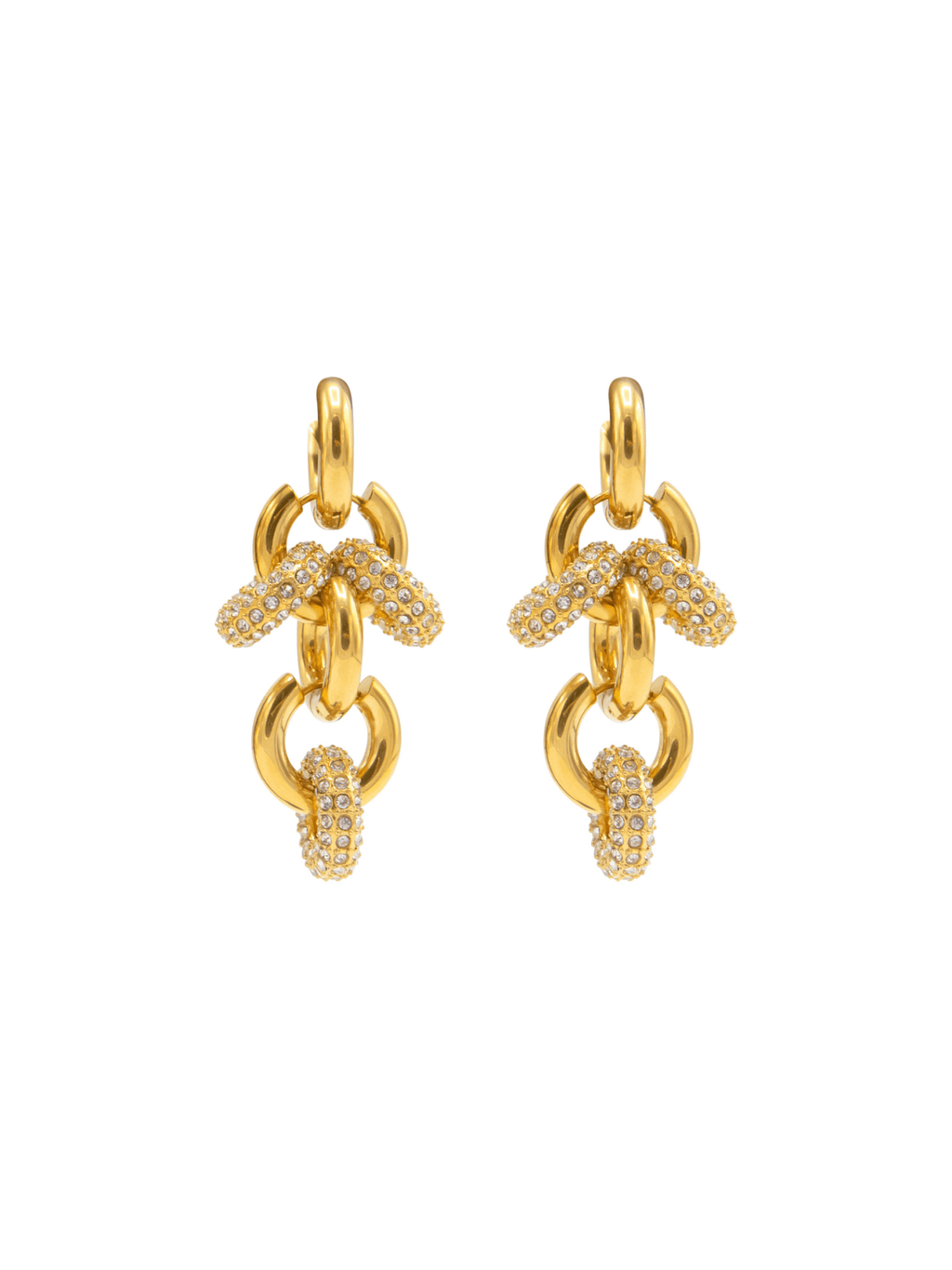 Metallique Harmony Chandelier Earrings - Gold - Vicky&Nico