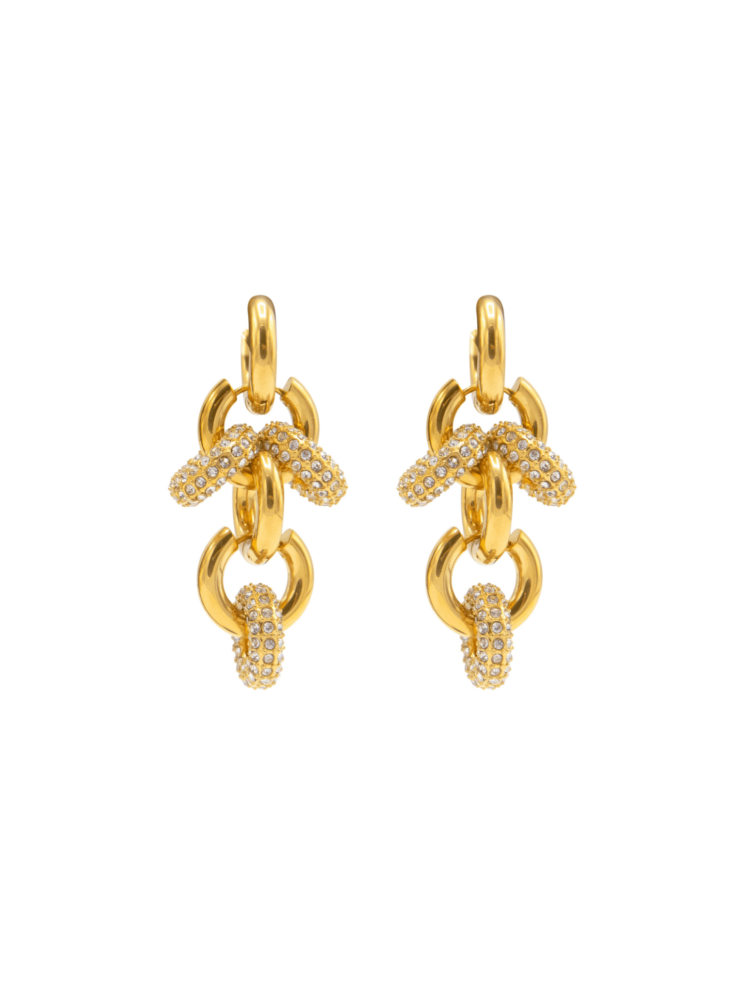Metallique Harmony Chandelier Earrings - Gold - Vicky&Nico
