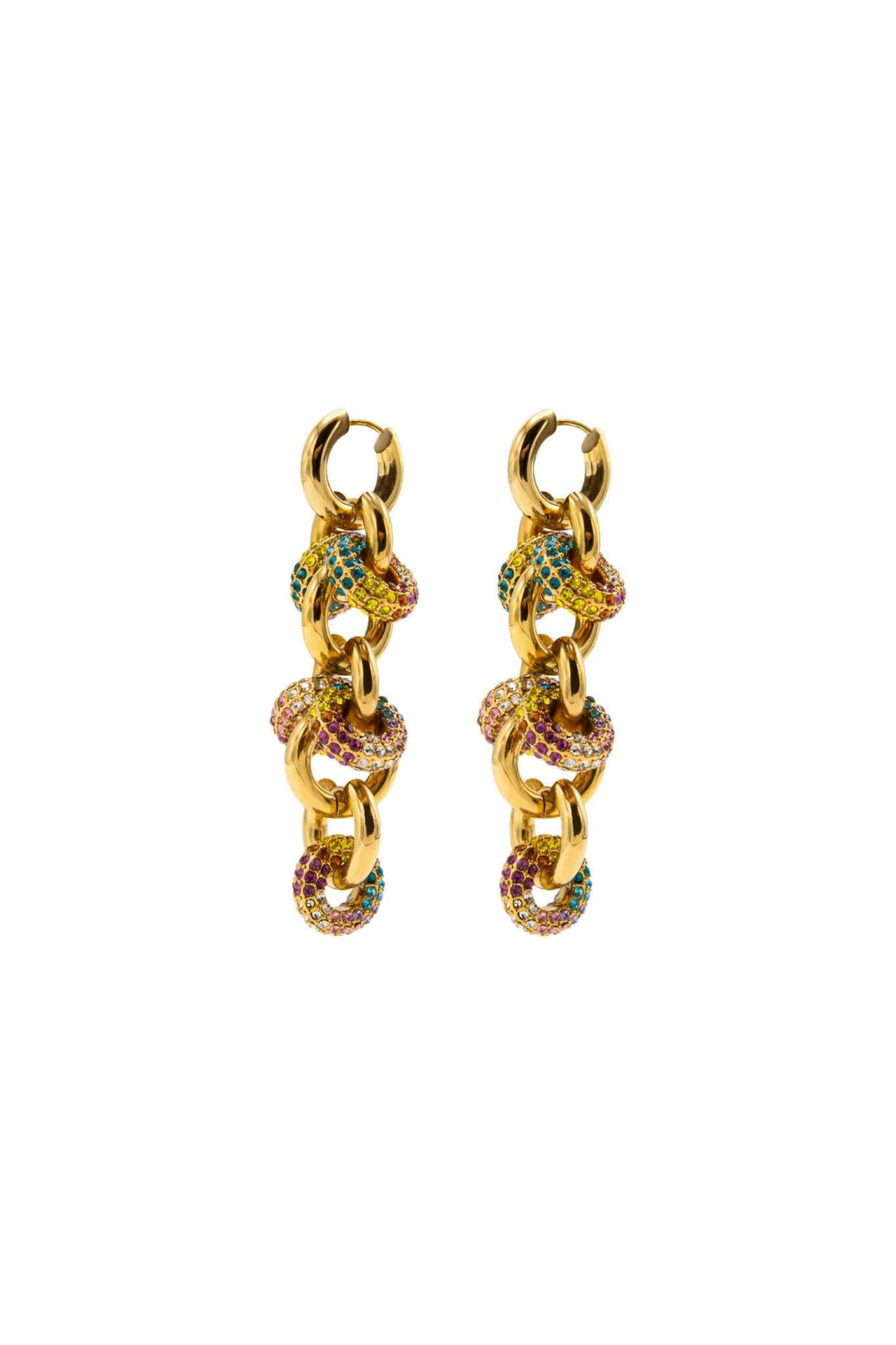 Metallique Harmony Chandelier Earrings - Multicolor - Vicky&Nico