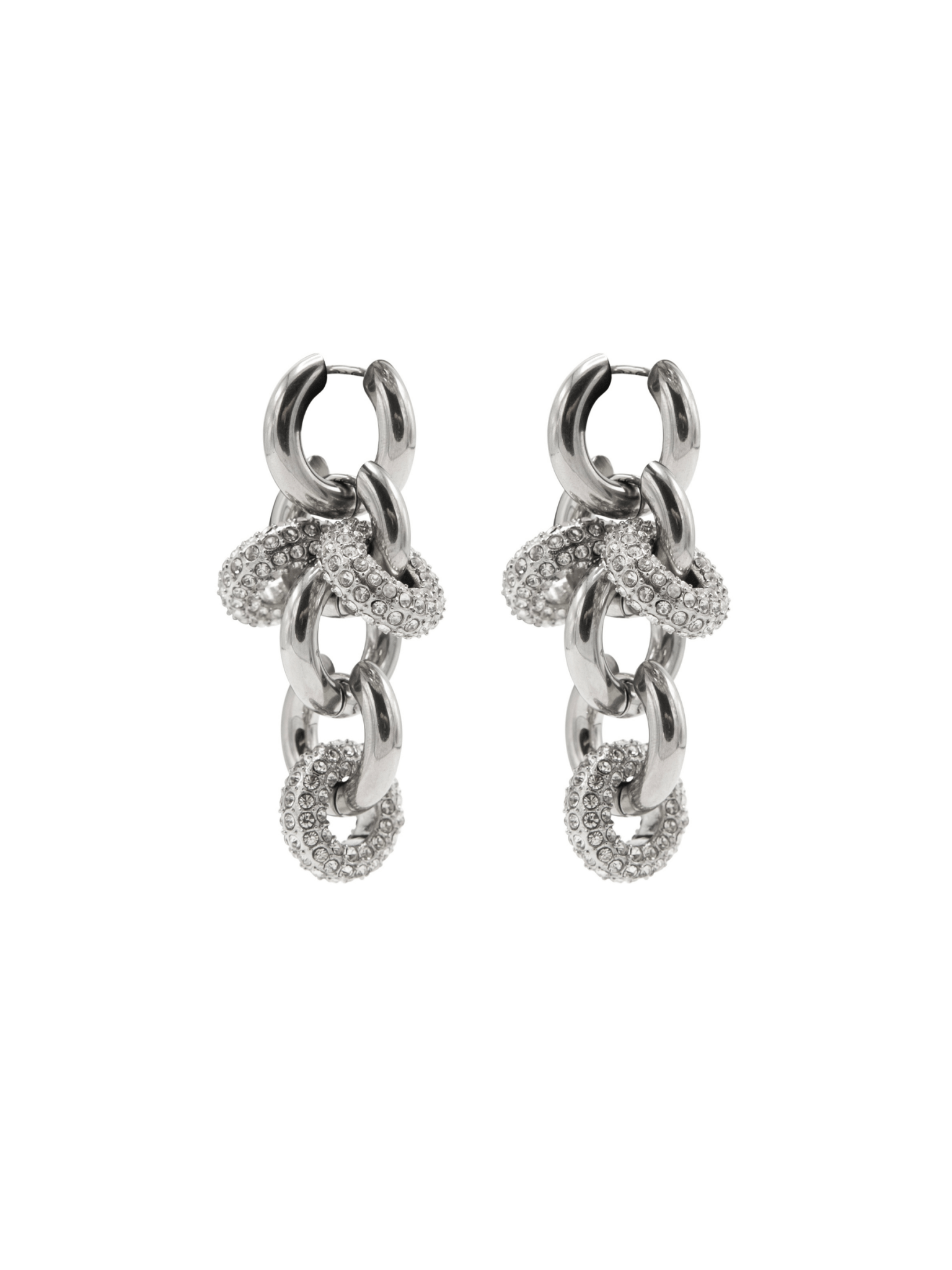 Metallique Harmony Chandelier Earrings - Silver - Vicky&Nico