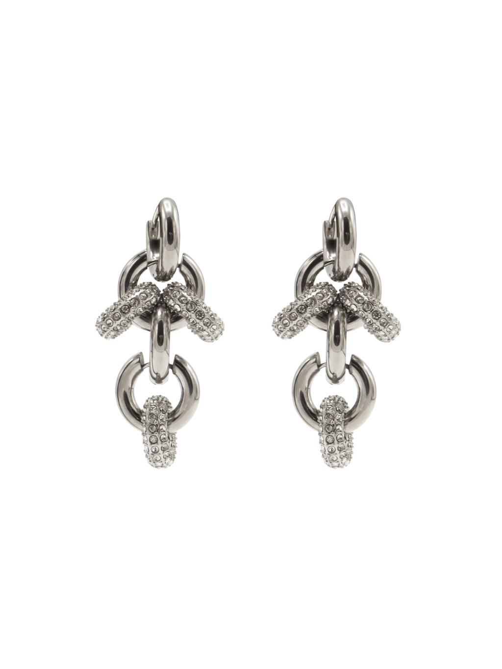 Metallique Harmony Chandelier Earrings - Silver - Vicky&Nico