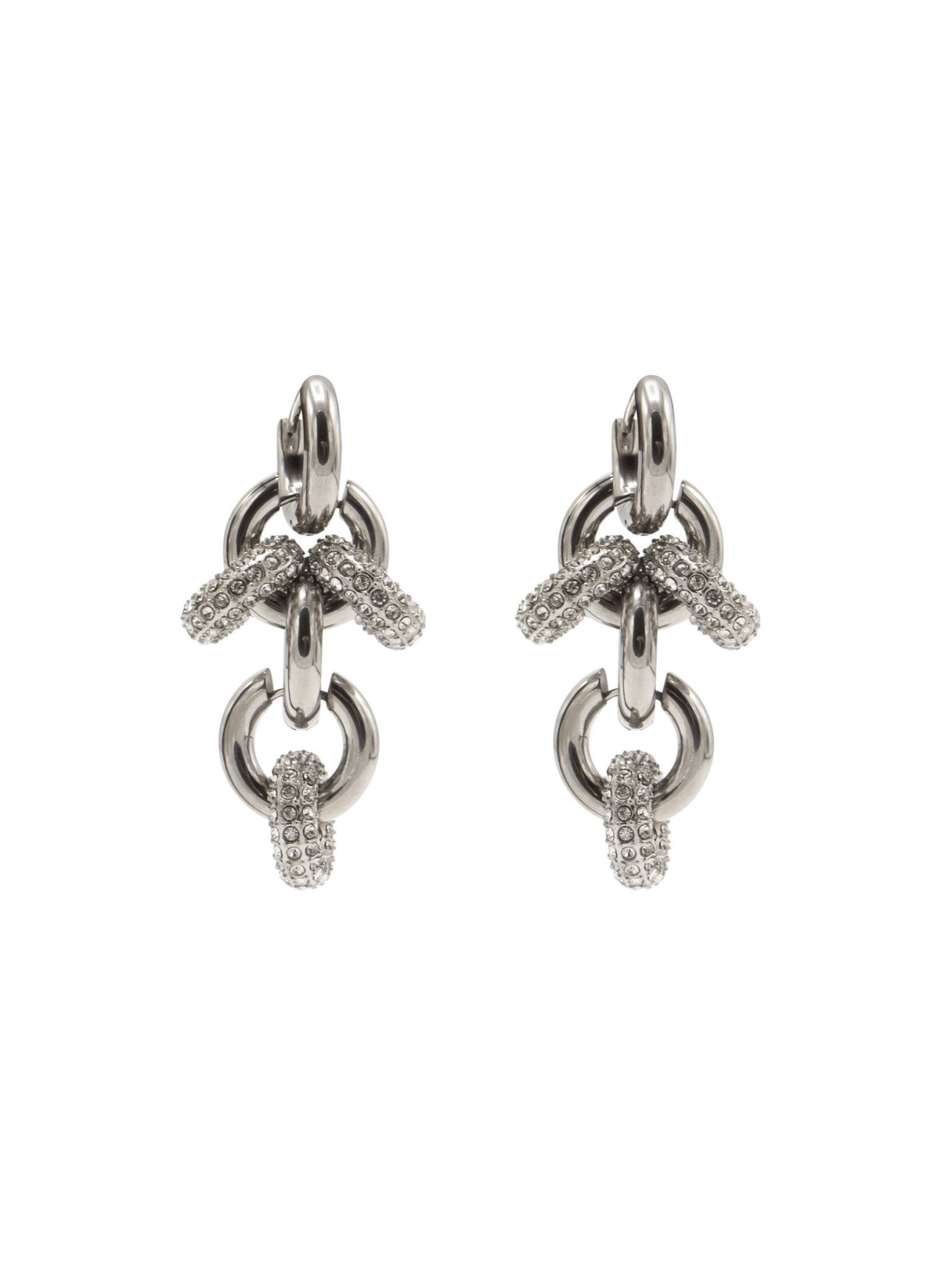 Metallique Harmony Chandelier Earrings - Silver - Vicky&Nico