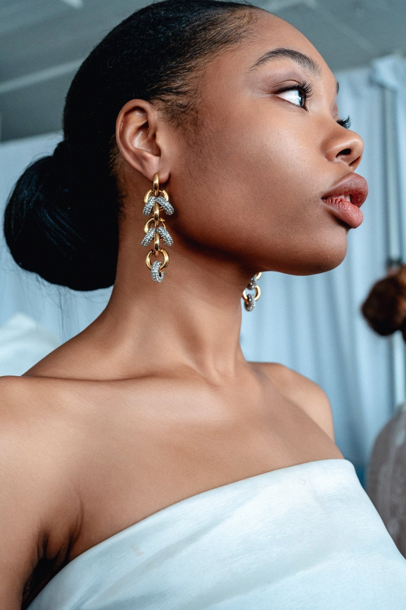 Metallique Harmony Chandelier Earrings - Silver/Gold - Vicky&Nico