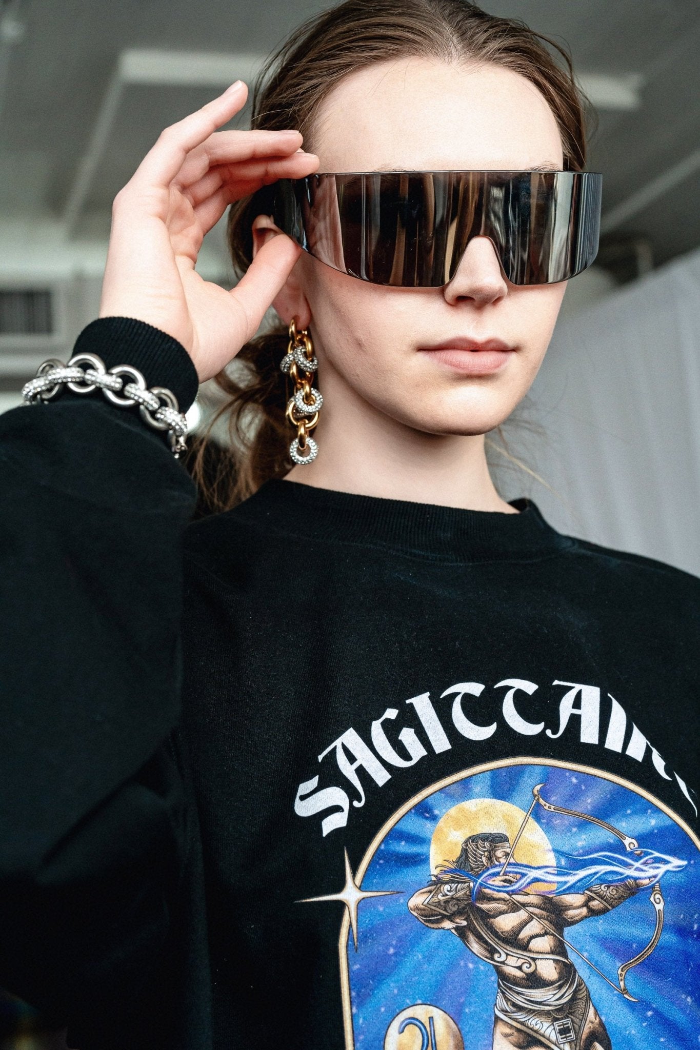 Metallique Harmony Chandelier Earrings - Silver/Gold - Vicky&Nico