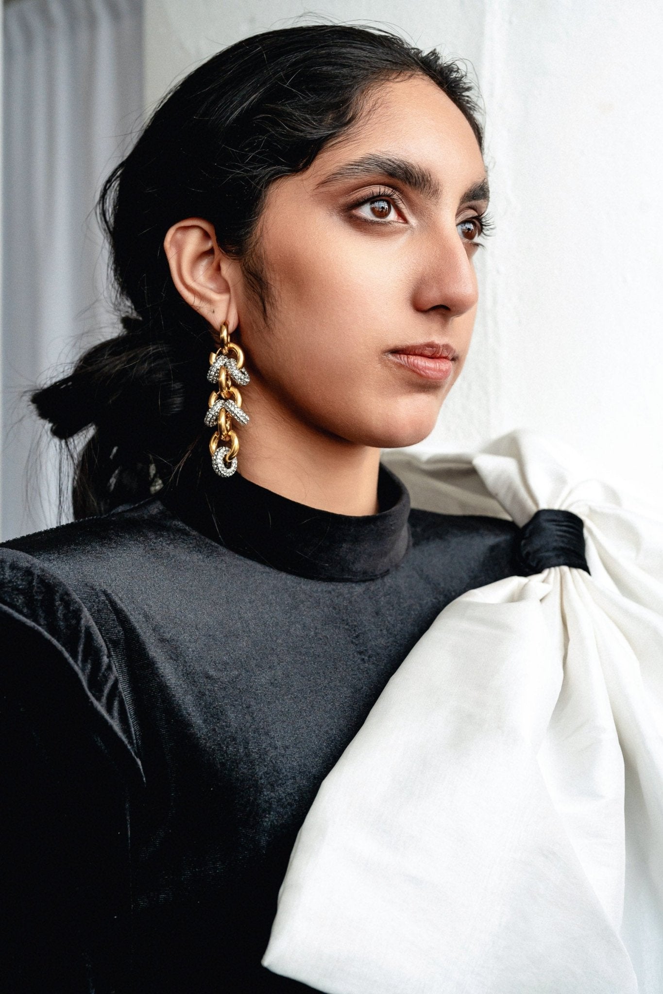 Metallique Harmony Chandelier Earrings - Silver/Gold - Vicky&Nico