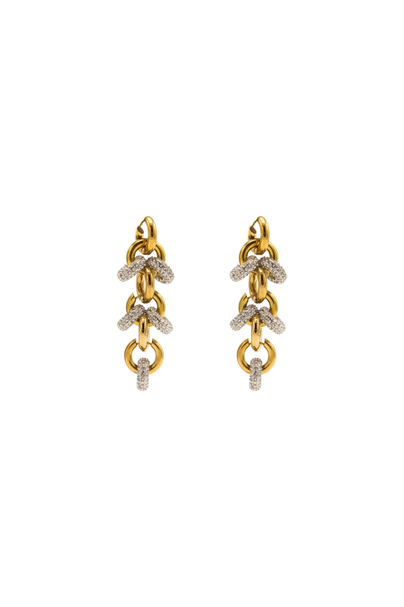 Metallique Harmony Chandelier Earrings - Silver/Gold - Vicky&Nico
