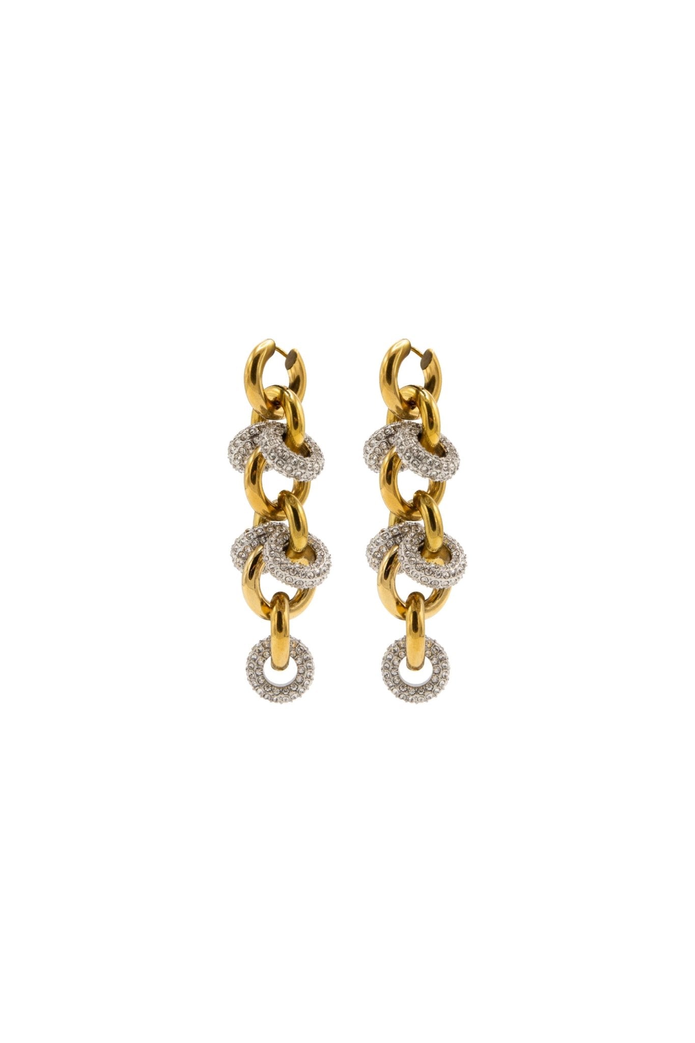 Metallique Harmony Chandelier Earrings - Silver/Gold - Vicky&Nico