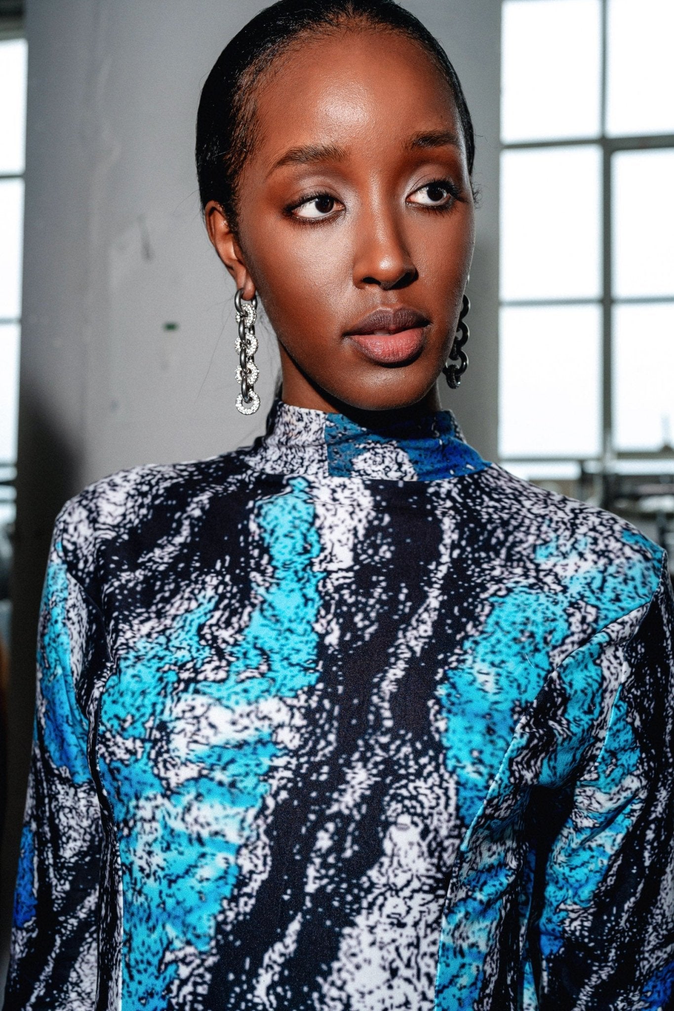 Metallique Harmony Drop Earrings - Silver - Vicky&Nico