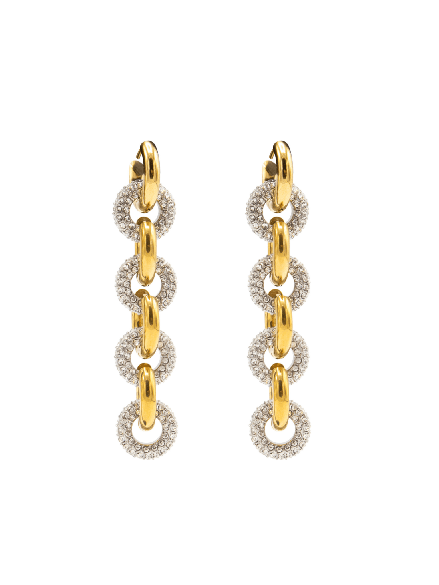 Metallique Harmony Drop Earrings - Gold/Silver - Vicky&Nico