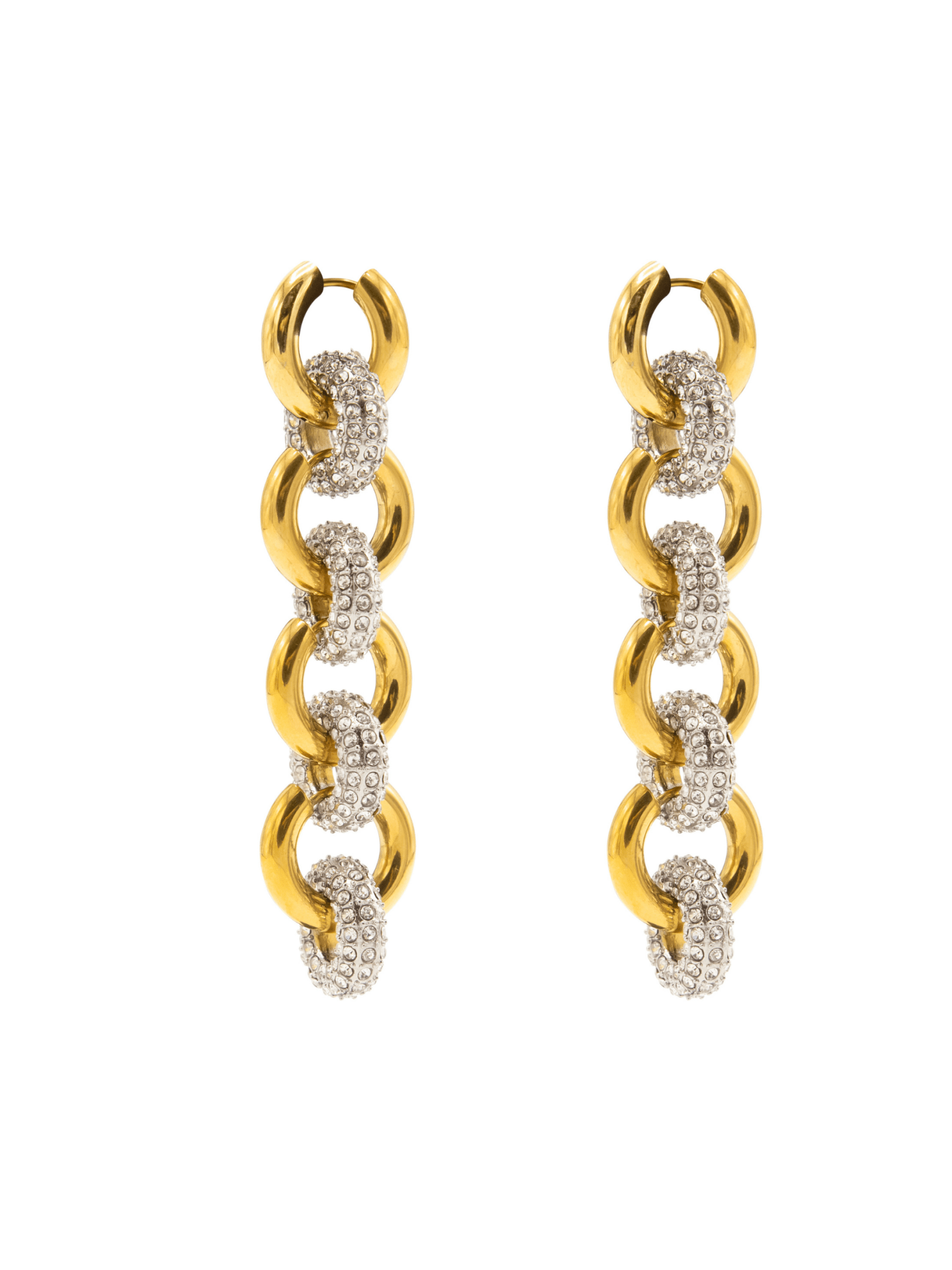 Metallique Harmony Drop Earrings - Gold/Silver - Vicky&Nico