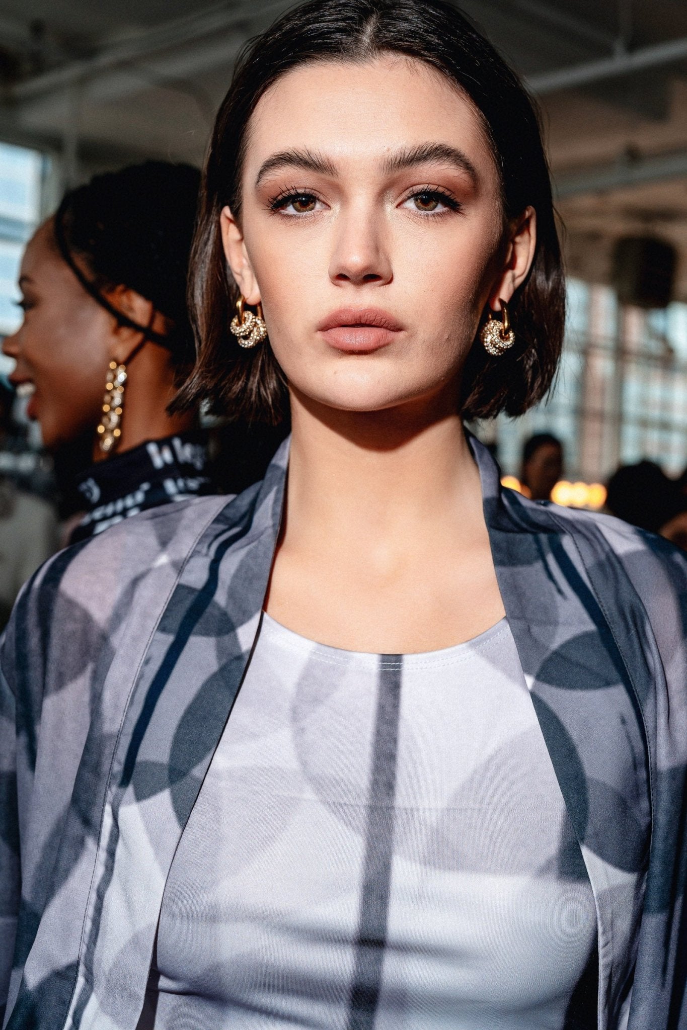 Square Harmony Trio Earrings - Gold - Vicky&Nico